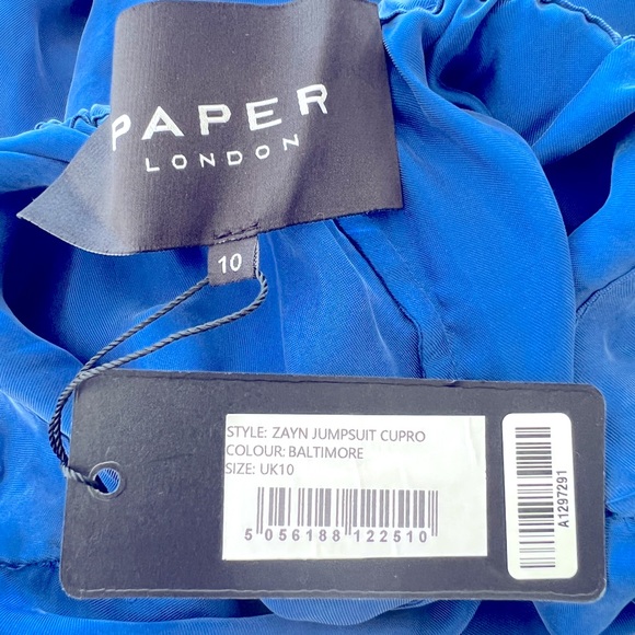 PAPER LONDON - NWT- Blue nautical jumpsuit size S/M open back - Picture 9 of 10